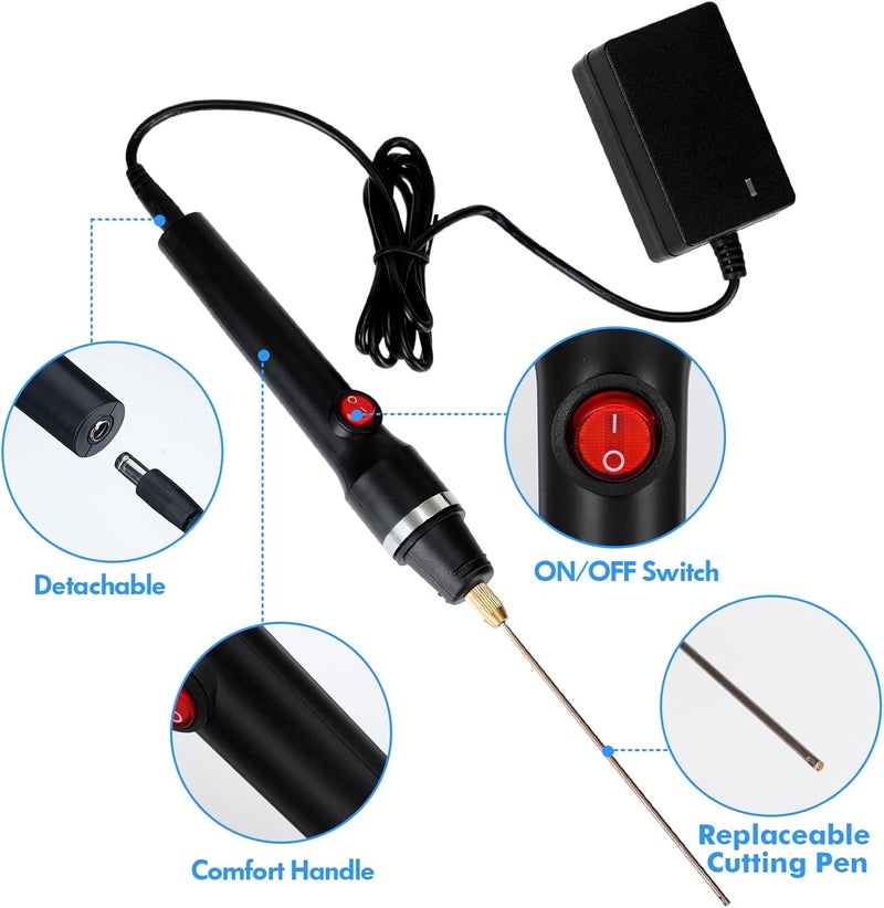 Jhua 4-in-1 Foam Cutter Set Hot Wire Knife Foam Cutter Tool Styrofoam Cutter Foam Board Cutter Electric Styrofoam Cutting Tool with 4 Cutting Machine Pen for Styrofoam Foam Cutting Arts Handcraft DIY - Image 4